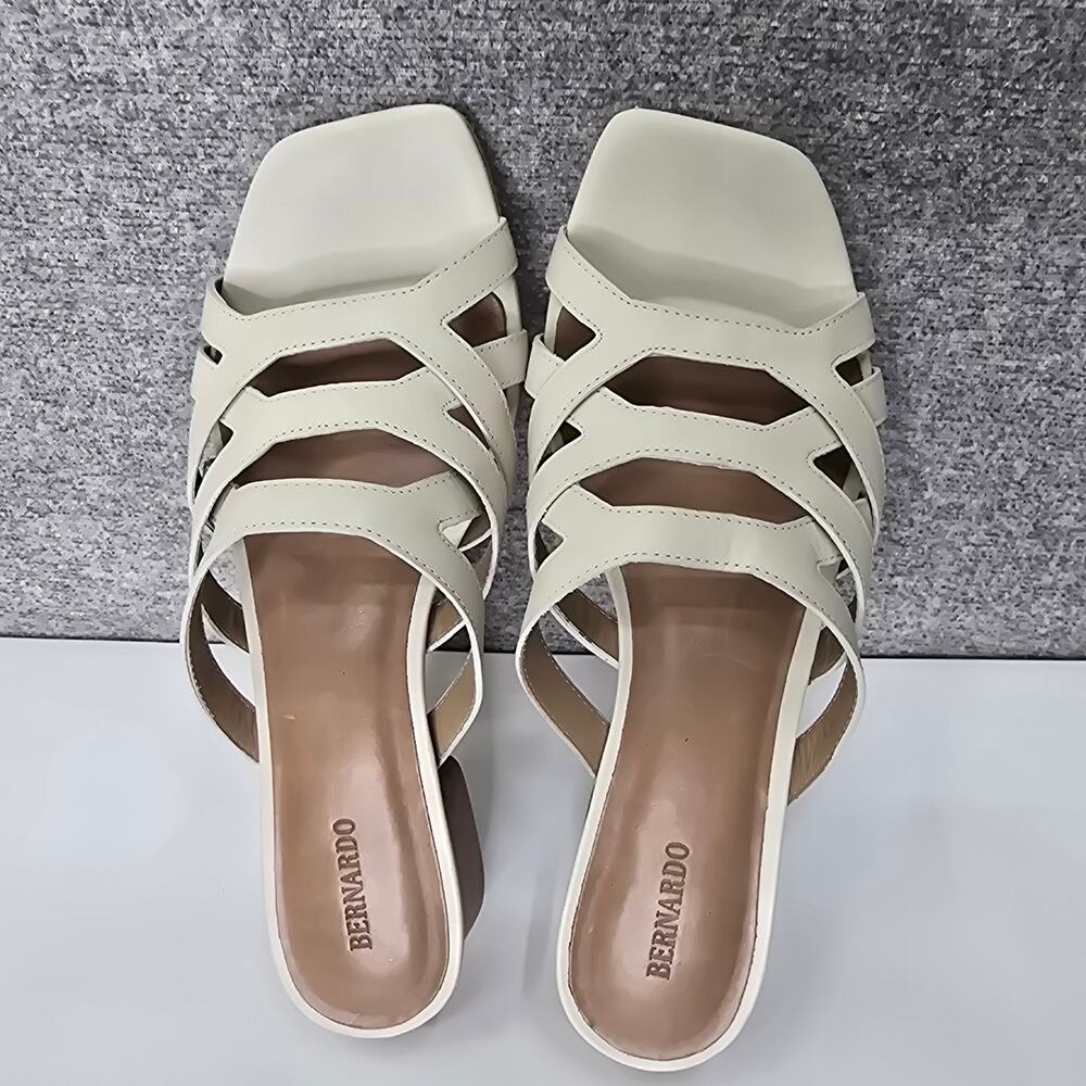 BERNARDO JACIN LOW HEEL SLIDES, SIZE 8.5